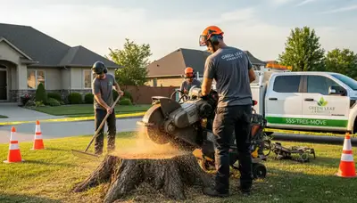 Professional stump removal service in Philadelphia, PA clearing yard after tree removal