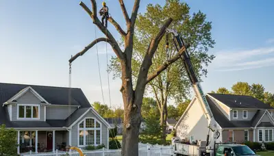 Certified arborist performing tree removal in Philadelphia, PA for Chop Chop Tree service