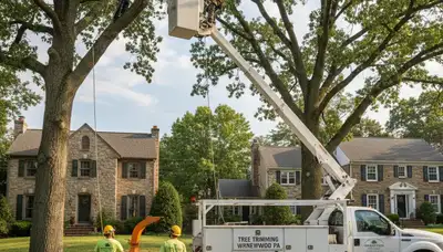 Professional tree removal service in Philadelphia PA removing large oak safely